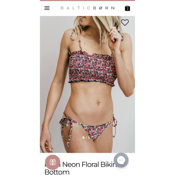 NWT Nikki Neon Floral Bikini Bottom Beach Joy in women's plus size 3XL - Picture 7 of 11